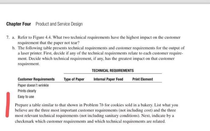 Chapter Four Product and Service Design 7. a.