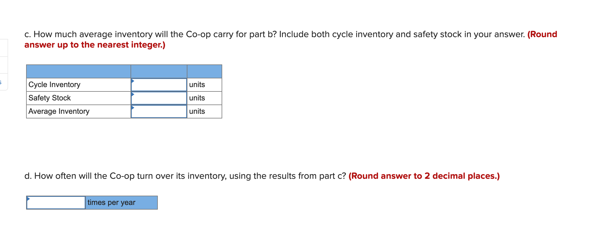 Part A is correct just need help on the rest