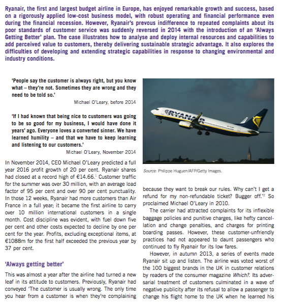 Need a introduction for this case study Ryanair: