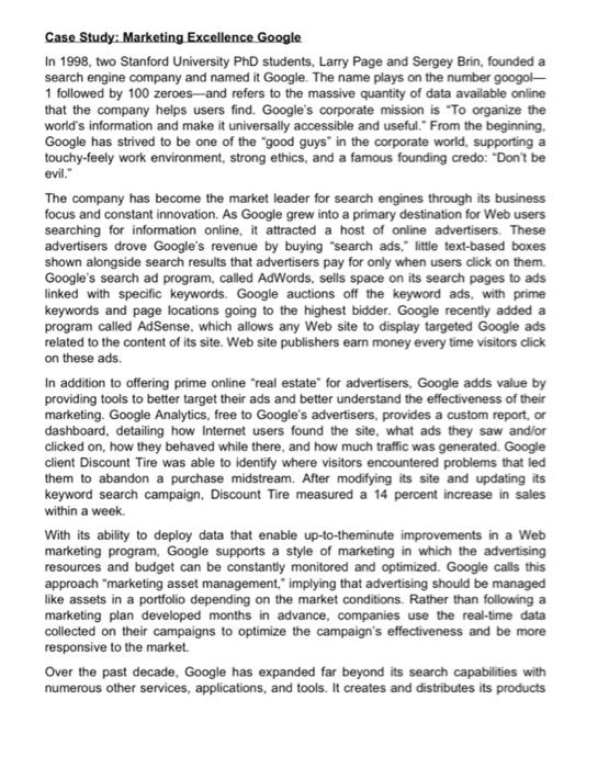 Go through the case study and answer two