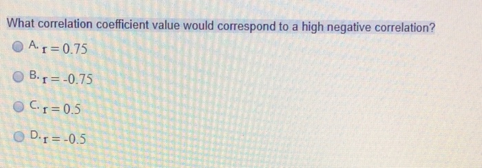 What correlation coefficient value would
