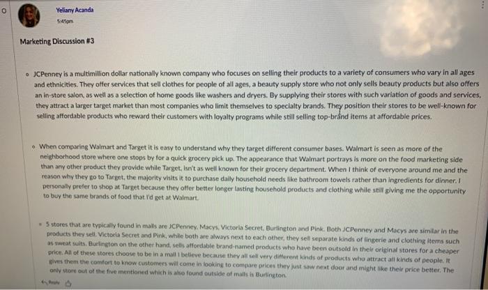 Marketing: Comment this classmate. should be one