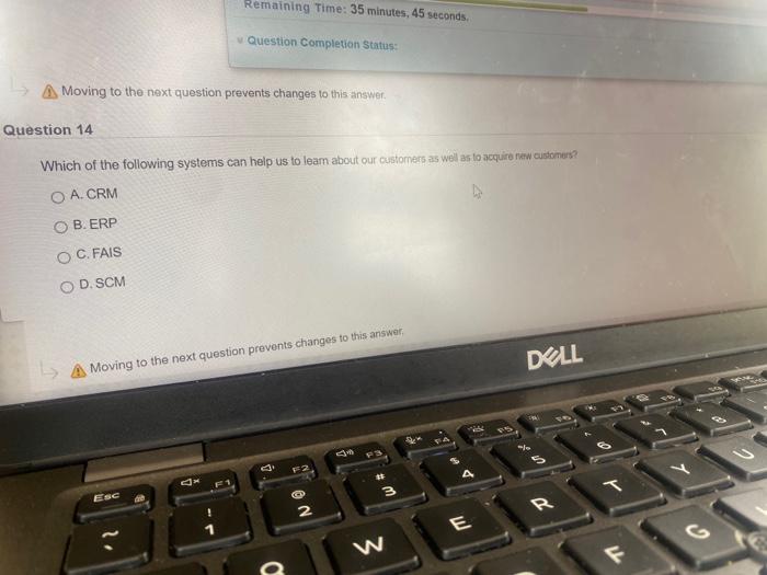 Remaining Time: 35 minutes, 45 seconds Question
