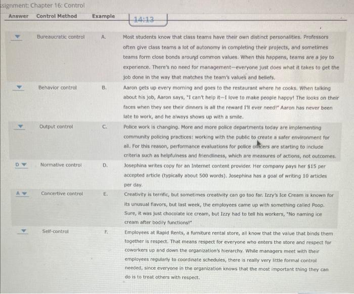 Bureaucratic control A. Most students know that