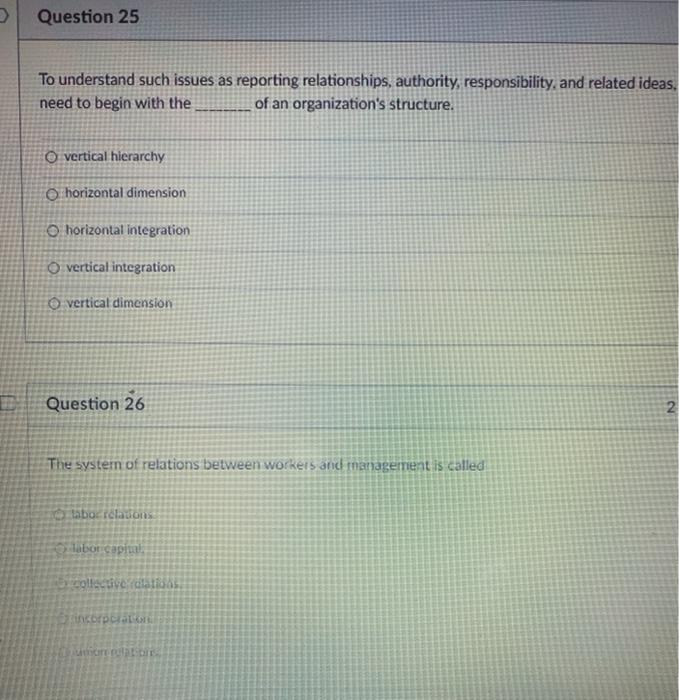 Question 25 To understand such issues as