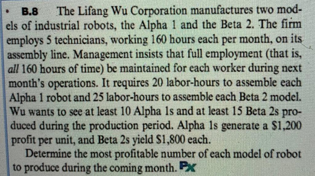 1) LP model formulation (math expressions of the