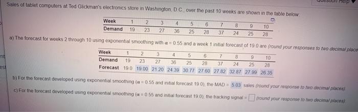 Answer question C ONLY Sales of tablet computers