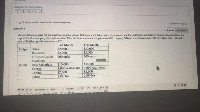 Question Completion 1 2 4 Moving to another