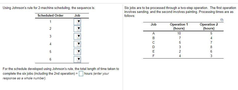 Using Johnson's rule for 2-machine scheduling,