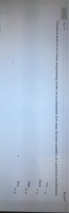 22 Graphical analysis of a linear programming