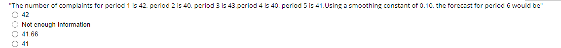 "The number of complaints for period 1 is 42,