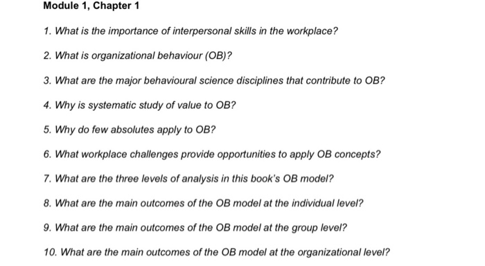 Module 1, Chapter 1 1. What is the importance of