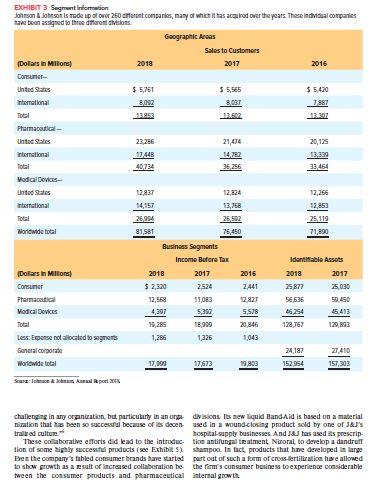 Describe J&J's Organizational Structure in about