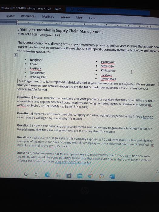 solve ques 5 Winter 2021 SCM105. Assignment=1 (2)