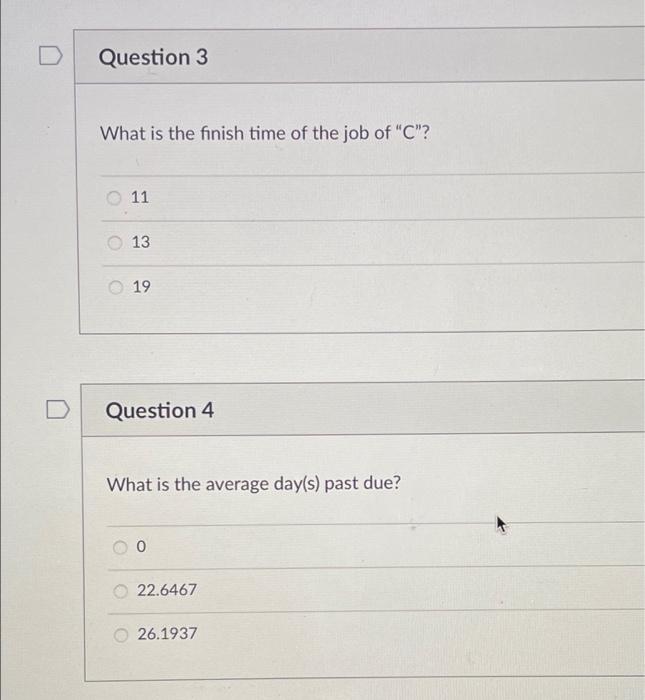 List of formulas: Flow time = finish time + time