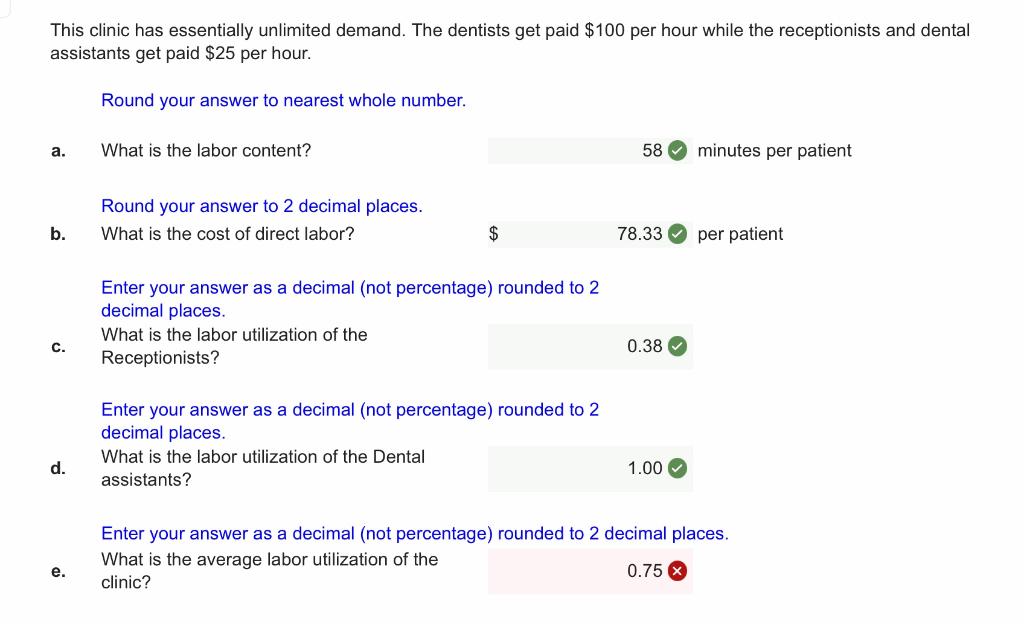 please clarify why I got wrong answer on e part.
