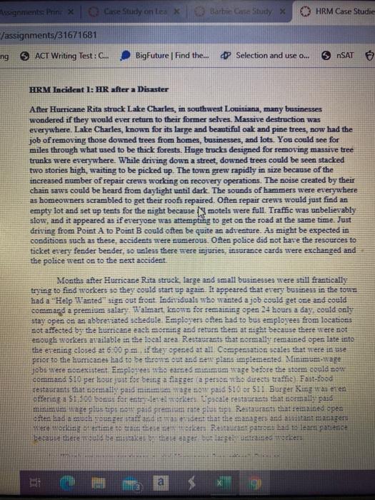 Assignments Prin: Case Study on le x Barbie Case