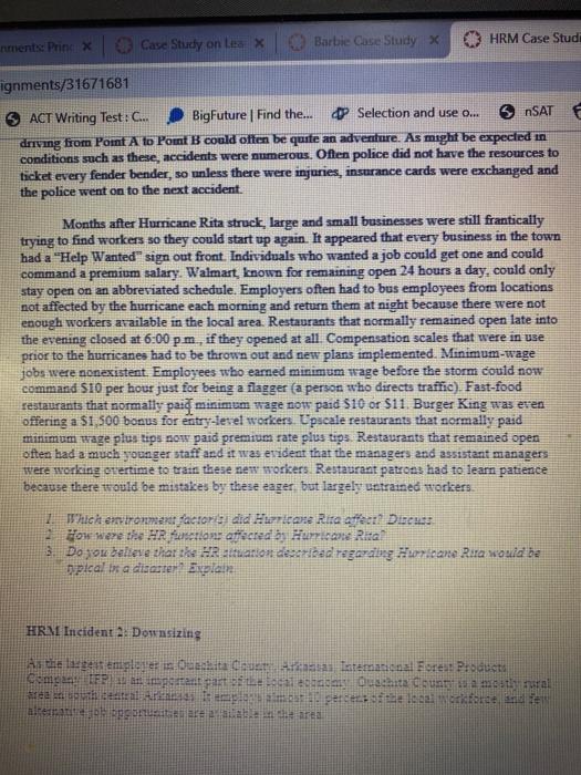 Assignments Prin: Case Study on le x Barbie Case