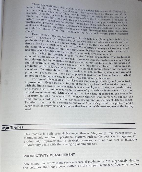 competing on productivity ARTICLE ANALYSIS For