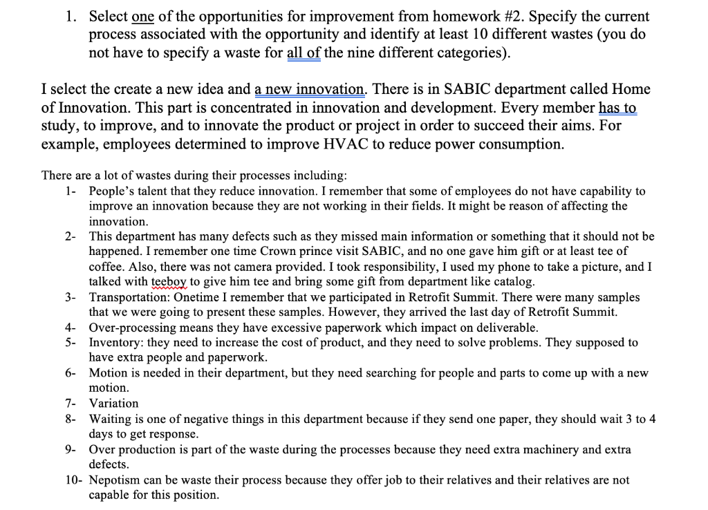 Part I Using your earlier process from homework