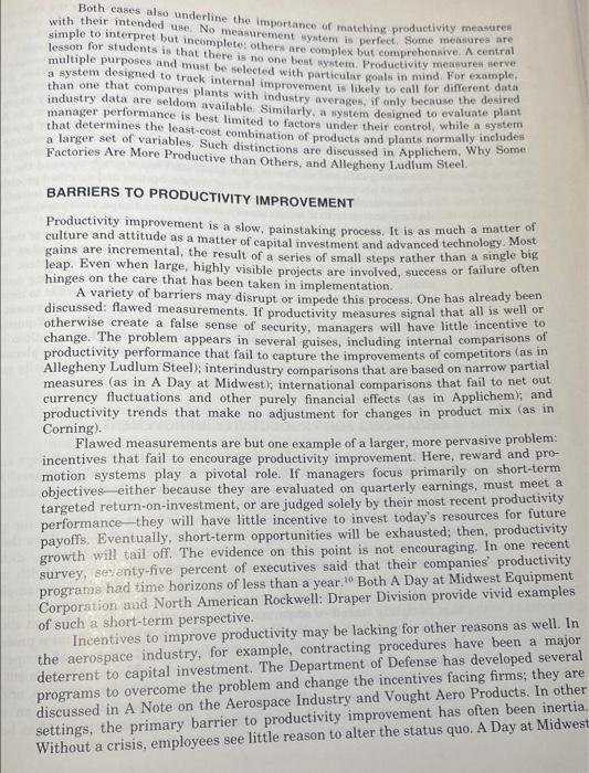 competing on productivity ARTICLE ANALYSIS For