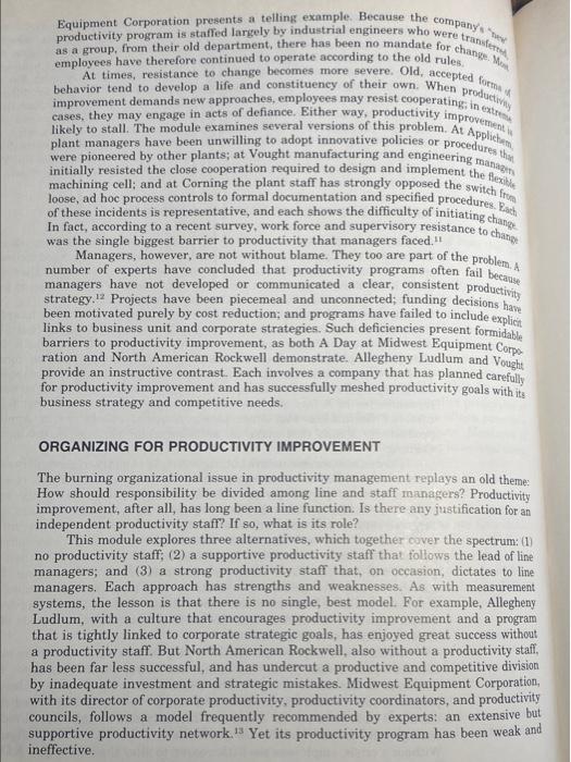 competing on productivity ARTICLE ANALYSIS For