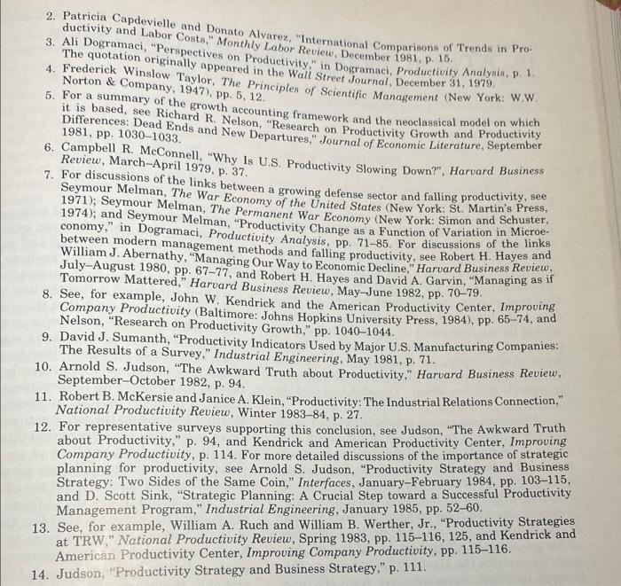 competing on productivity ARTICLE ANALYSIS For