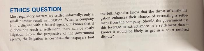 answer the following ETHICS QUESTION Most