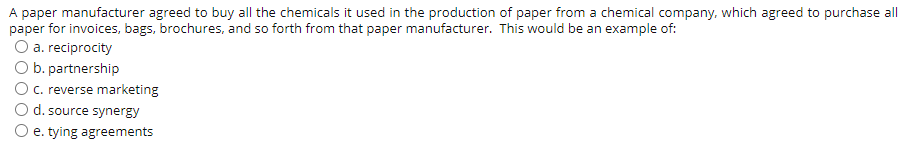 A paper manufacturer agreed to buy all the