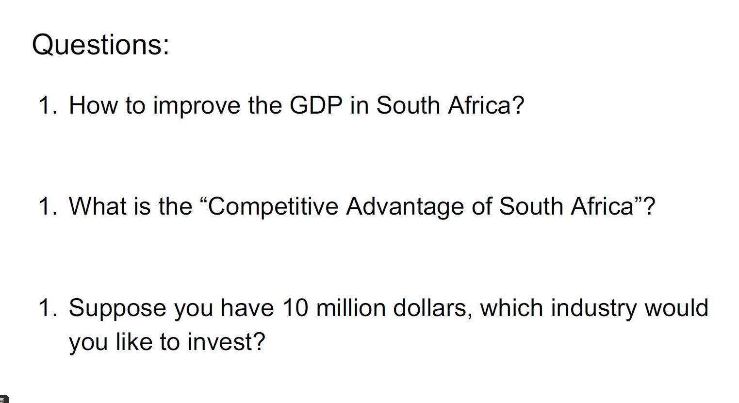 Please answer the questions in typing Area and