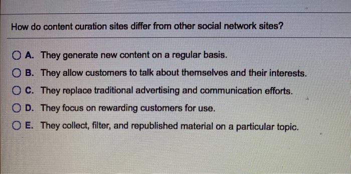 How do content curation sites differ from other