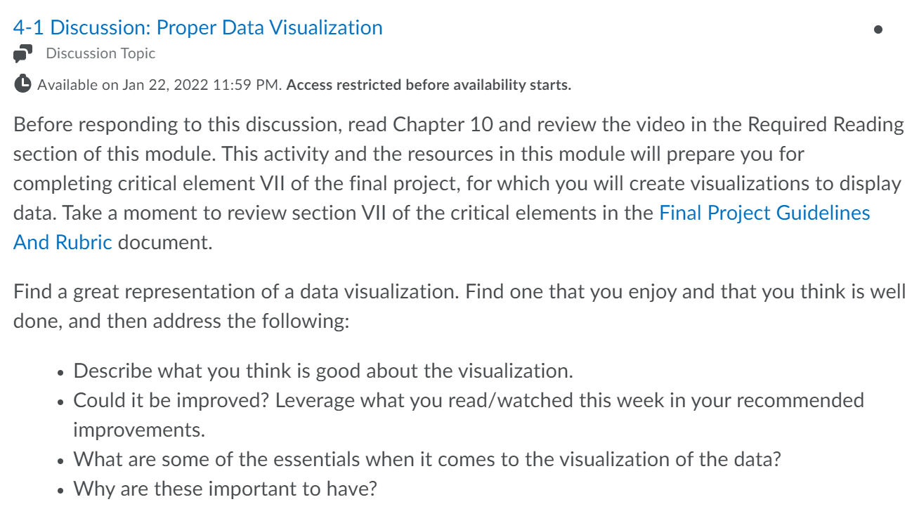 4-1 Discussion: Proper Data Visualization