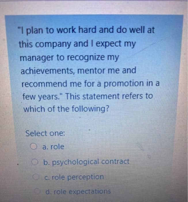 "I plan to work hard and do well at this company
