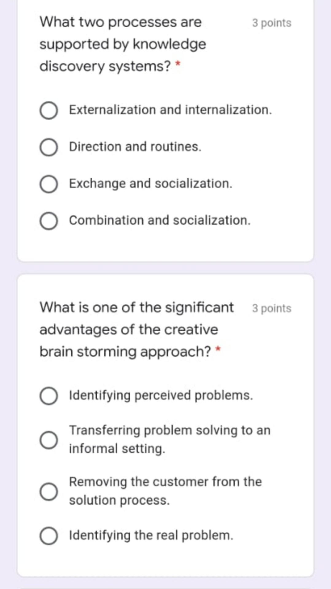What two processes are 3 points supported by