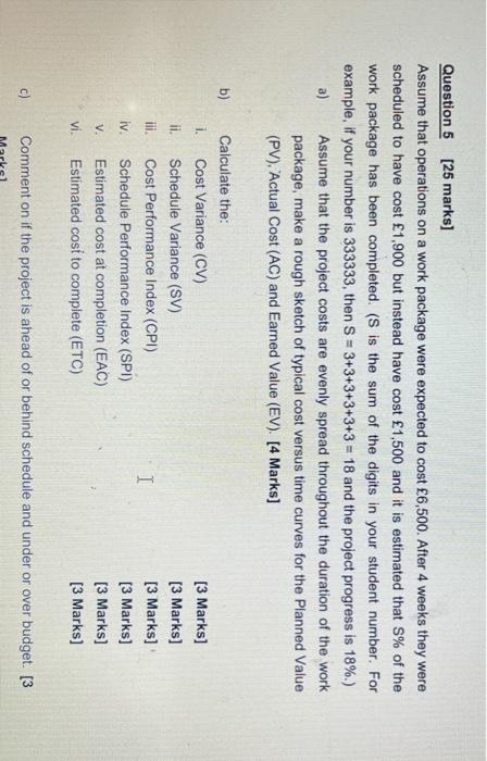 answer this with calculations Question 5 [25