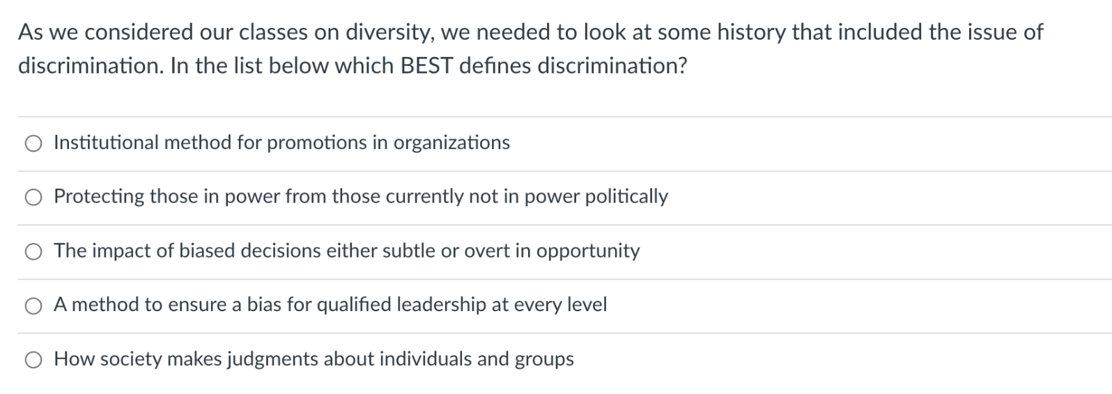 As we considered our classes on diversity, we