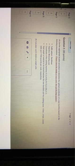 Page 1 Question 1 (20 points) Page 2 (A) Use the
