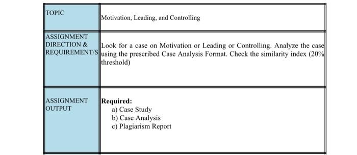[TOPIC Motivation, Leading, and Controlling