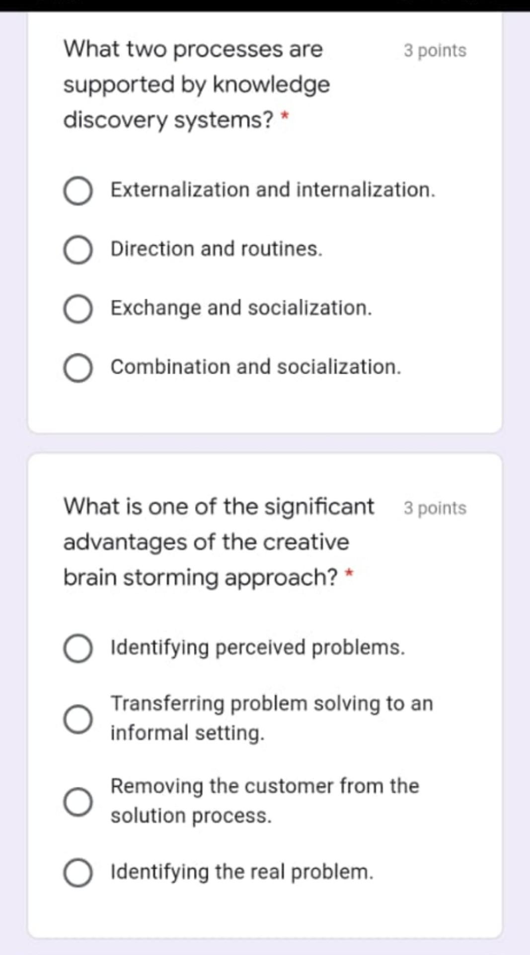 What two processes are 3 points supported by