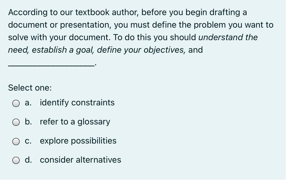 According to our textbook author, before you