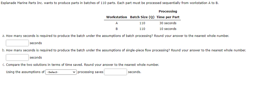Part A PART B Part C: Part D: a. How many seconds