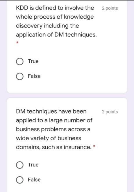 KDD is defined to involve the 2 points whole