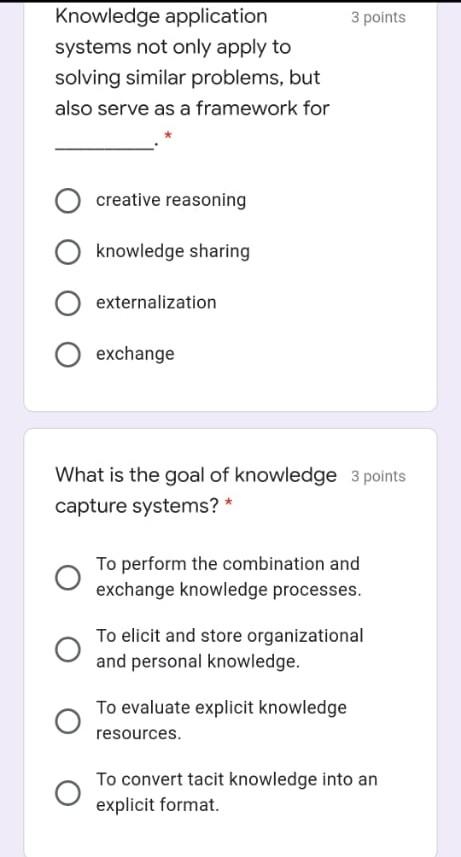 3 points Knowledge application systems not only