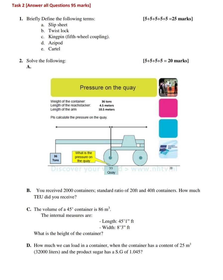 Task 2 (Answer all Questions 95 marks)