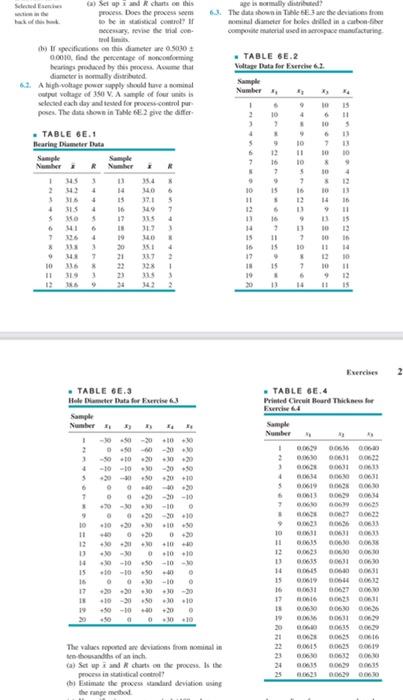 Please solve 6.3 using s chart process is likely