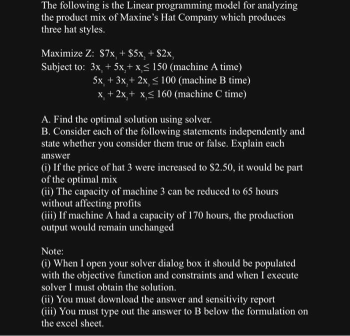 I need help solving each section for this problem