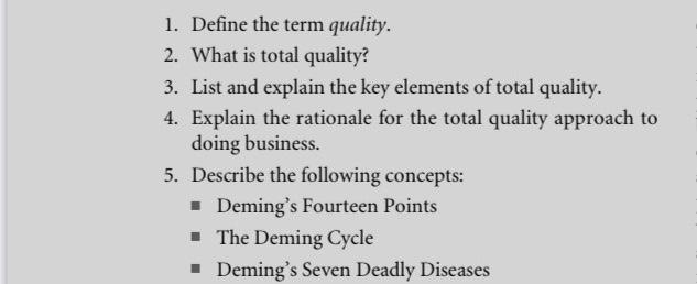 this is actually Total Quality Management. Answer