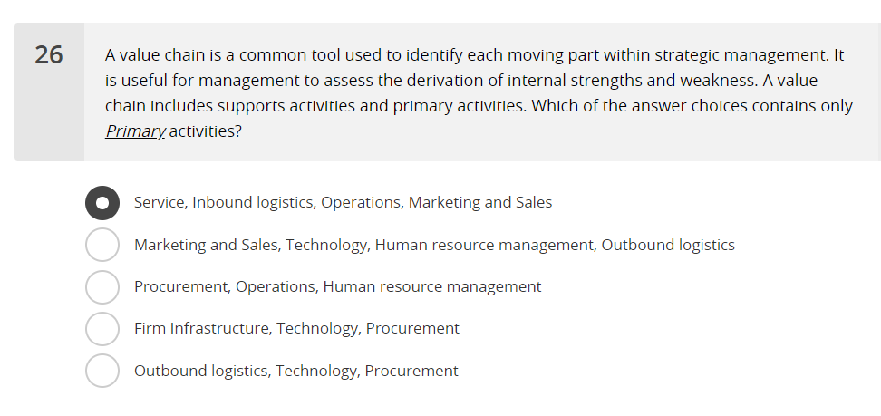 25 Review Later A value chain is a common tool