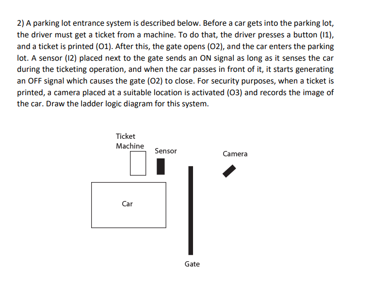 2) A parking lot entrance system is described