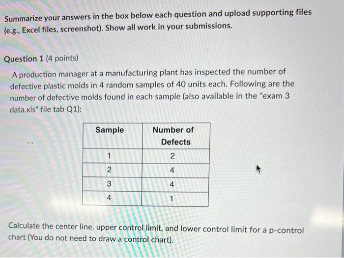 Summarize your answers in the box below each